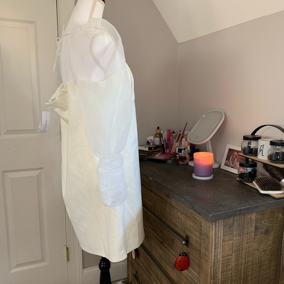 NWT! TOPSHOP white dress with sheer long sleeves - Picture 8 of 14